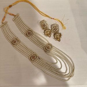 Indian / Pakistani jewelry set (artificial gold, Pearl, and bronze)